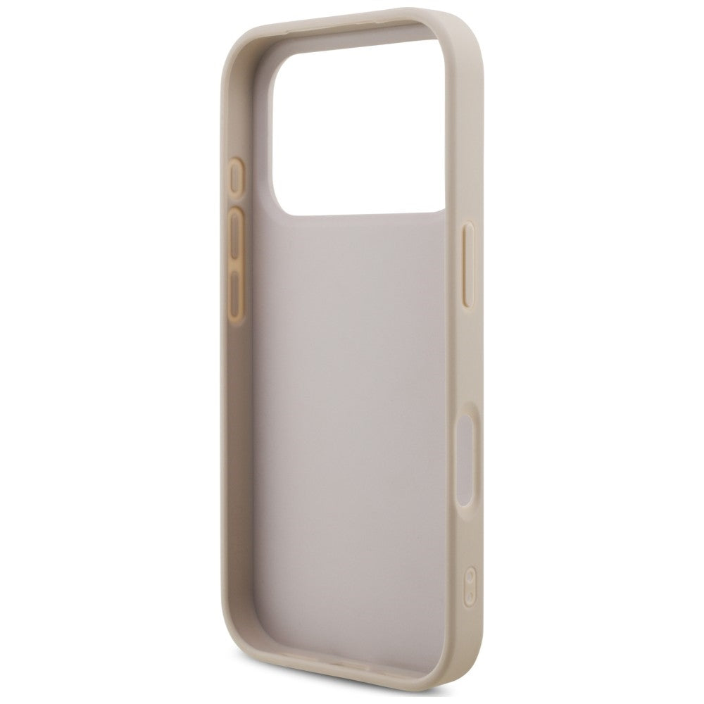 Deksel for Apple iPhone 18 Pro / 17 Pro, Guess, 4G Classic Logo med stropp, Rosa