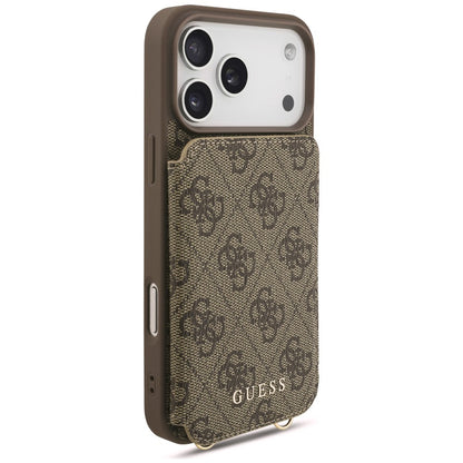 Deksel til Apple iPhone 18 Pro / 17 Pro, Guess, 4G Crossbody Cardslot, brun