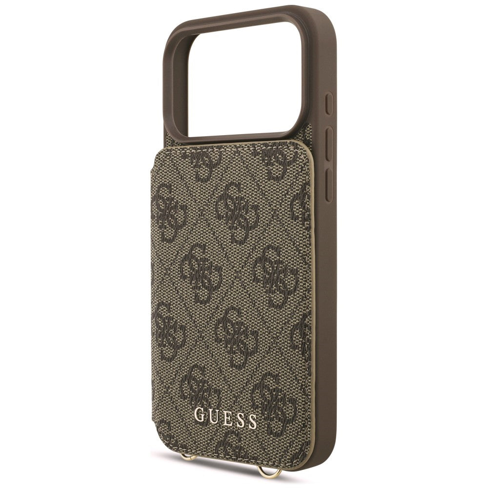 Deksel til Apple iPhone 18 Pro / 17 Pro, Guess, 4G Crossbody Cardslot, brun