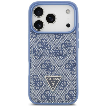 Deksel til Apple iPhone 18 Pro / 17 Pro, Guess, 4G Double Card Triangle, blå