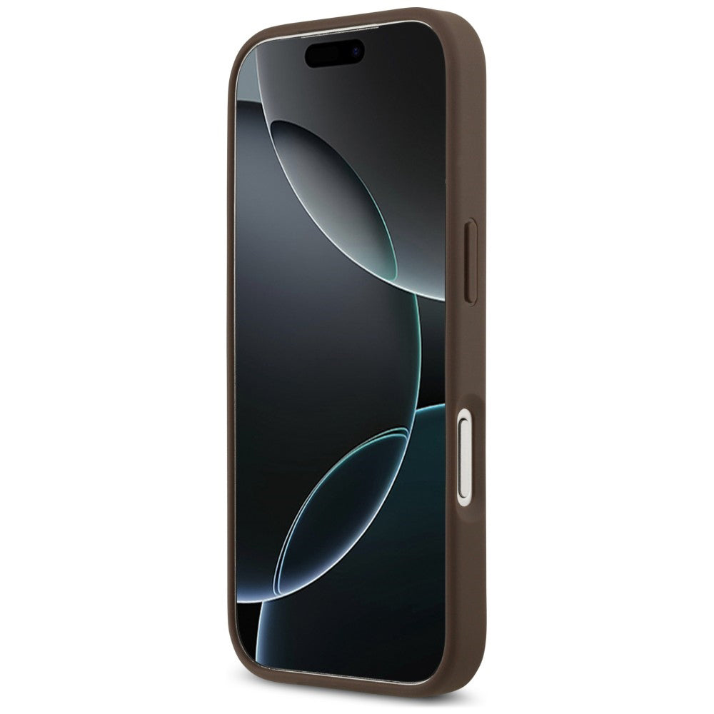 Deksel til Apple iPhone 18 Pro / 17 Pro, Guess, 4G Double Card Triangle, brun