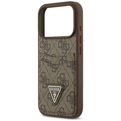 Deksel til Apple iPhone 18 Pro / 17 Pro, Guess, 4G Double Card Triangle, brun