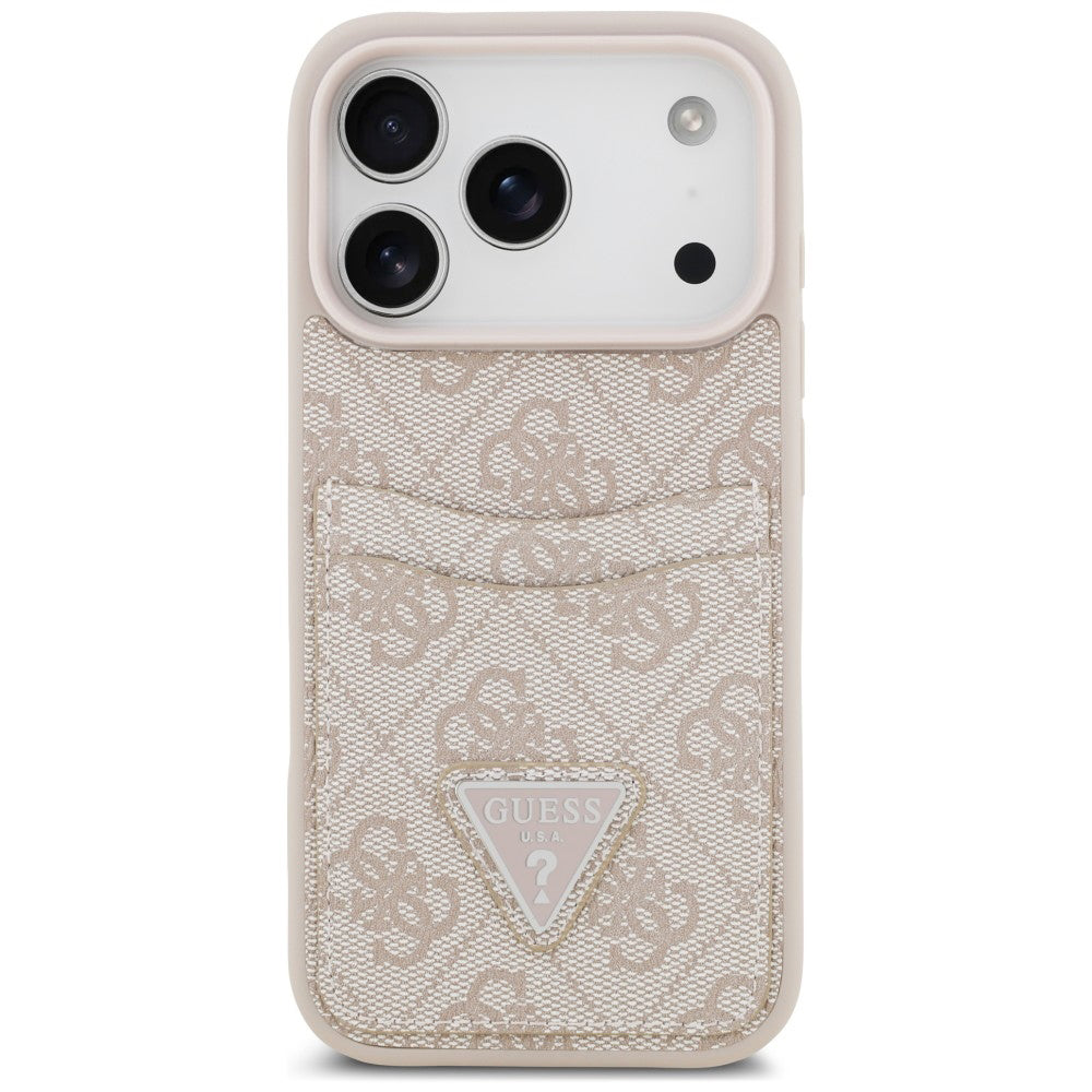 Deksel til Apple iPhone 18 Pro / 17 Pro, Guess, 4G Double Card Triangle, rosa