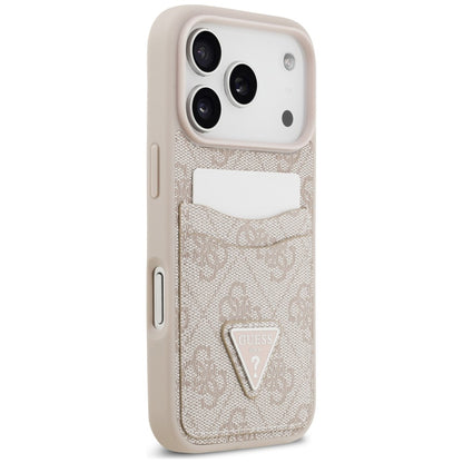 Deksel til Apple iPhone 18 Pro / 17 Pro, Guess, 4G Double Card Triangle, rosa
