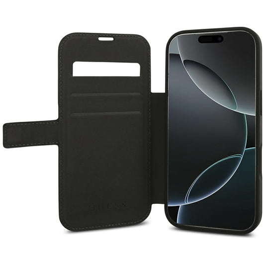 Deksel for Apple iPhone 18 Pro / 17 Pro, Guess, 4G Metalllogo, Svart