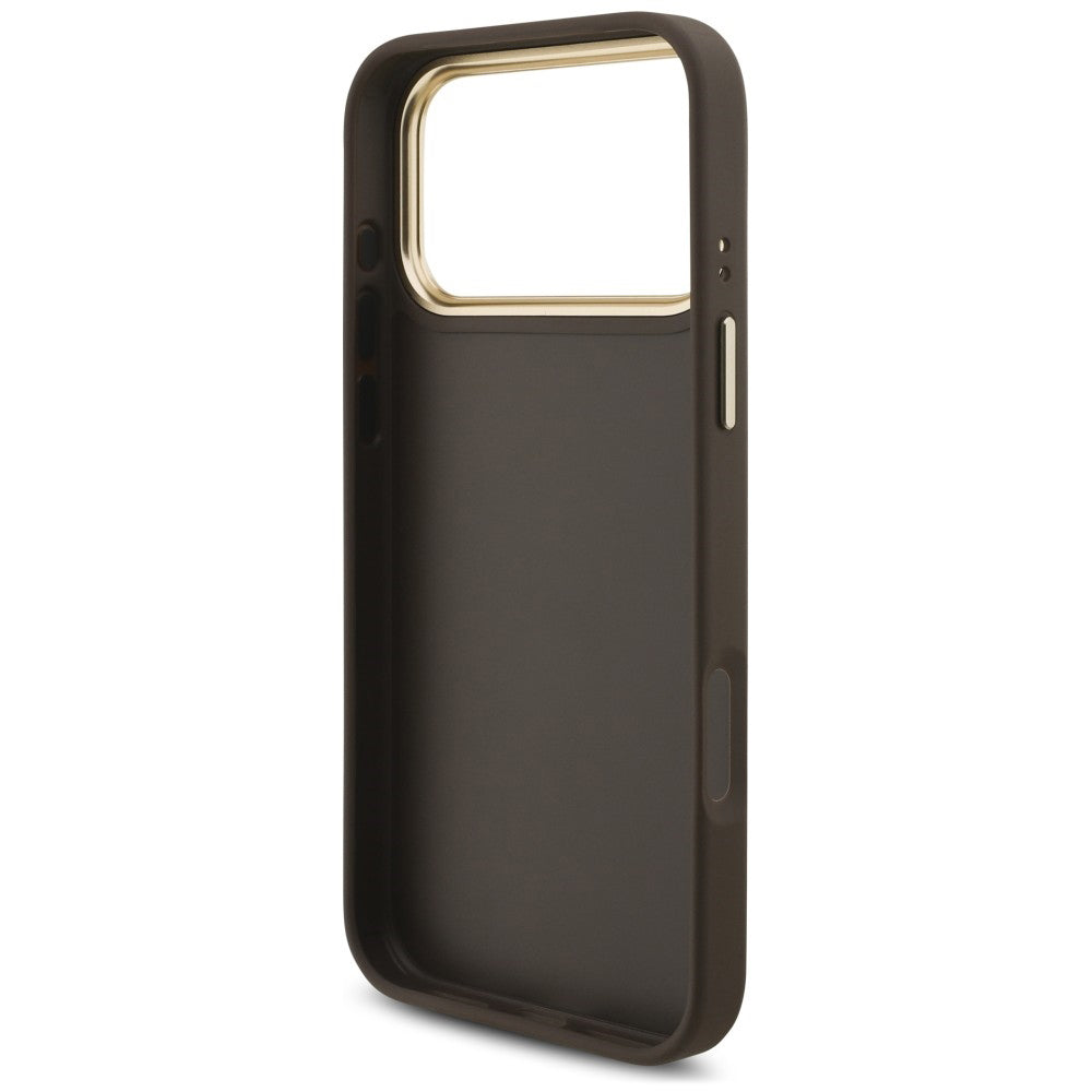 Deksel til Apple iPhone 18 Pro / 17 Pro, Guess, Big 4G Classic Logo & Big Strap Metal Buttons, brun