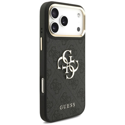 Deksel til Apple iPhone 18 Pro / 17 Pro, Guess, Big 4G Classic Logo & Big Strap Metal Buttons, svart