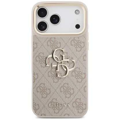 Deksel til Apple iPhone 18 Pro / 17 Pro, Guess, Big 4G Classic Logo & Big Strap Metal Buttons, rosa