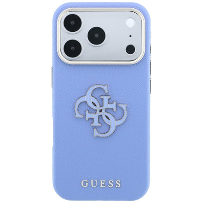 Deksel for Apple iPhone 18 Pro / 17 Pro, Guess, Kornet stort harpikslogo, blå