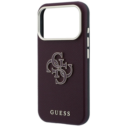 Deksel for Apple iPhone 18 Pro / 17 Pro, Guess, Kornet stort harpikslogo, Burgunder
