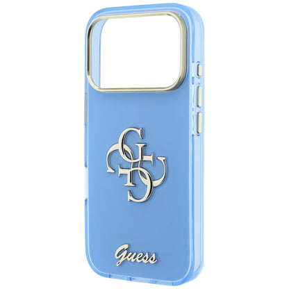 Deksel for Apple iPhone 18 Pro / 17 Pro, Guess, IML 4G Metal Script, Bleu