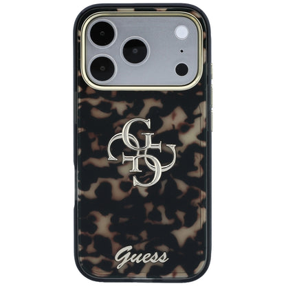 Deksel for Apple iPhone 18 Pro / 17 Pro, Guess, IML 4G Metal Script, Brun
