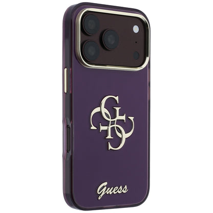 Deksel for Apple iPhone 18 Pro / 17 Pro, Guess, IML 4G Metal Script, Burgunder
