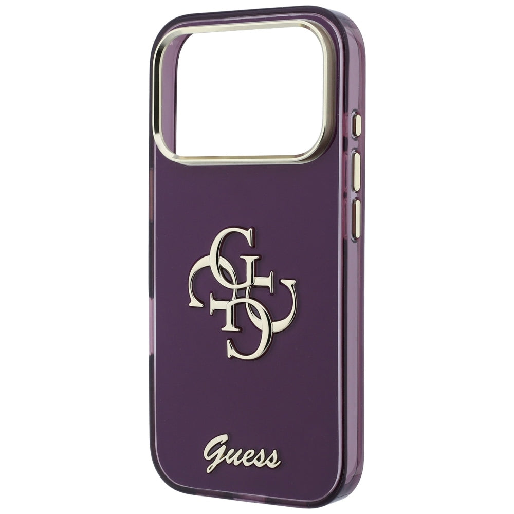 Deksel for Apple iPhone 18 Pro / 17 Pro, Guess, IML 4G Metal Script, Burgunder