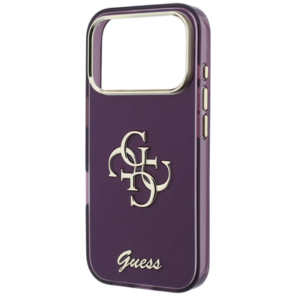 Deksel for Apple iPhone 18 Pro / 17 Pro, Guess, IML 4G Metal Script, Burgunder