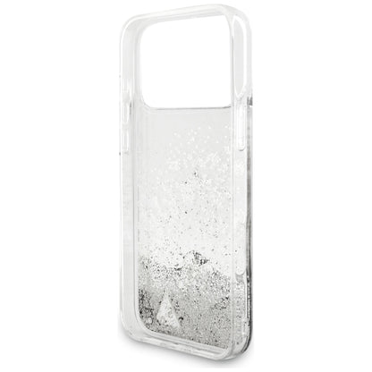 Deksel til Apple iPhone 18 Pro / 17 Pro, Guess, Liquid Glitter Charms, sølvfarget