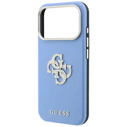 Deksel for Apple iPhone 18 Pro / 17 Pro, Guess, Smooth Big Strass Logo, Bleu