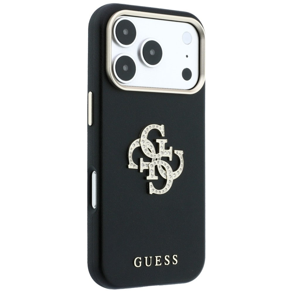 Deksel for Apple iPhone 18 Pro / 17 Pro, Guess, Smooth Big Strass Logo, Svart