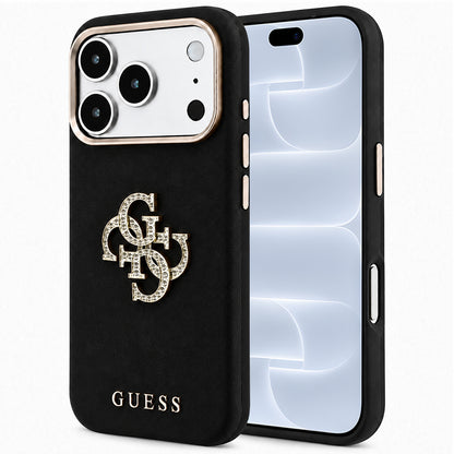 Deksel for Apple iPhone 18 Pro / 17 Pro, Guess, Smooth Big Strass Logo, Svart