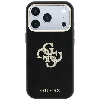 Deksel for Apple iPhone 18 Pro / 17 Pro, Guess, Smooth Big Strass Logo, Svart