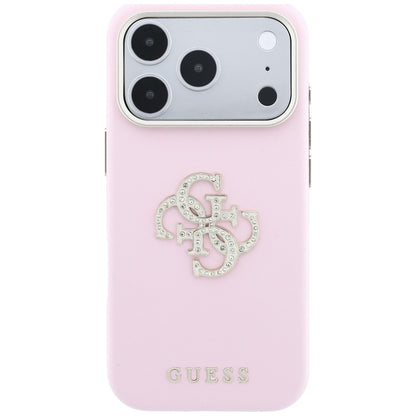 Deksel til Apple iPhone 18 Pro / 17 Pro, Guess, Smooth Big Strass Logo, rosa