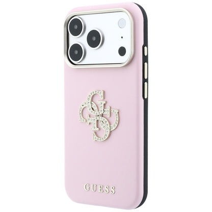 Deksel til Apple iPhone 18 Pro / 17 Pro, Guess, Smooth Big Strass Logo, rosa