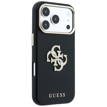 Deksel for Apple iPhone 18 Pro / 17 Pro, Guess, Smooth Big Strass Logo, Vinrød