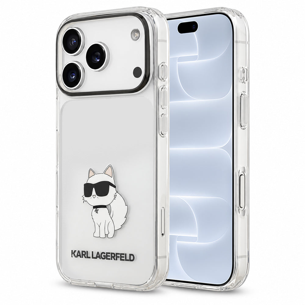 Deksel til Apple iPhone 18 Pro / 17 Pro, Karl Lagerfeld, IML Choupette NFT, gjennomsiktig