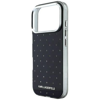 Deksel for Apple iPhone 18 Pro / 17 Pro, Karl Lagerfeld, IML Rhinestones og Elektroplettert Logo, Svart