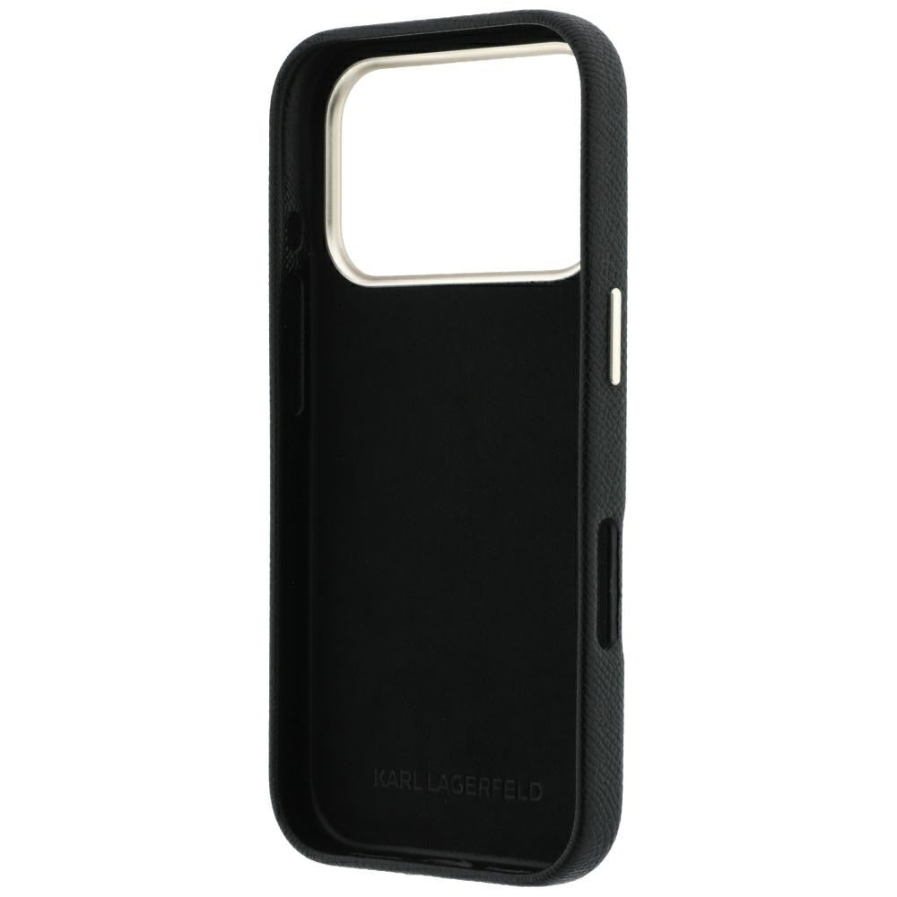 Deksel for Apple iPhone 18 Pro / 17 Pro, Karl Lagerfeld, Smooth Big Resin Signature Logo, Svart