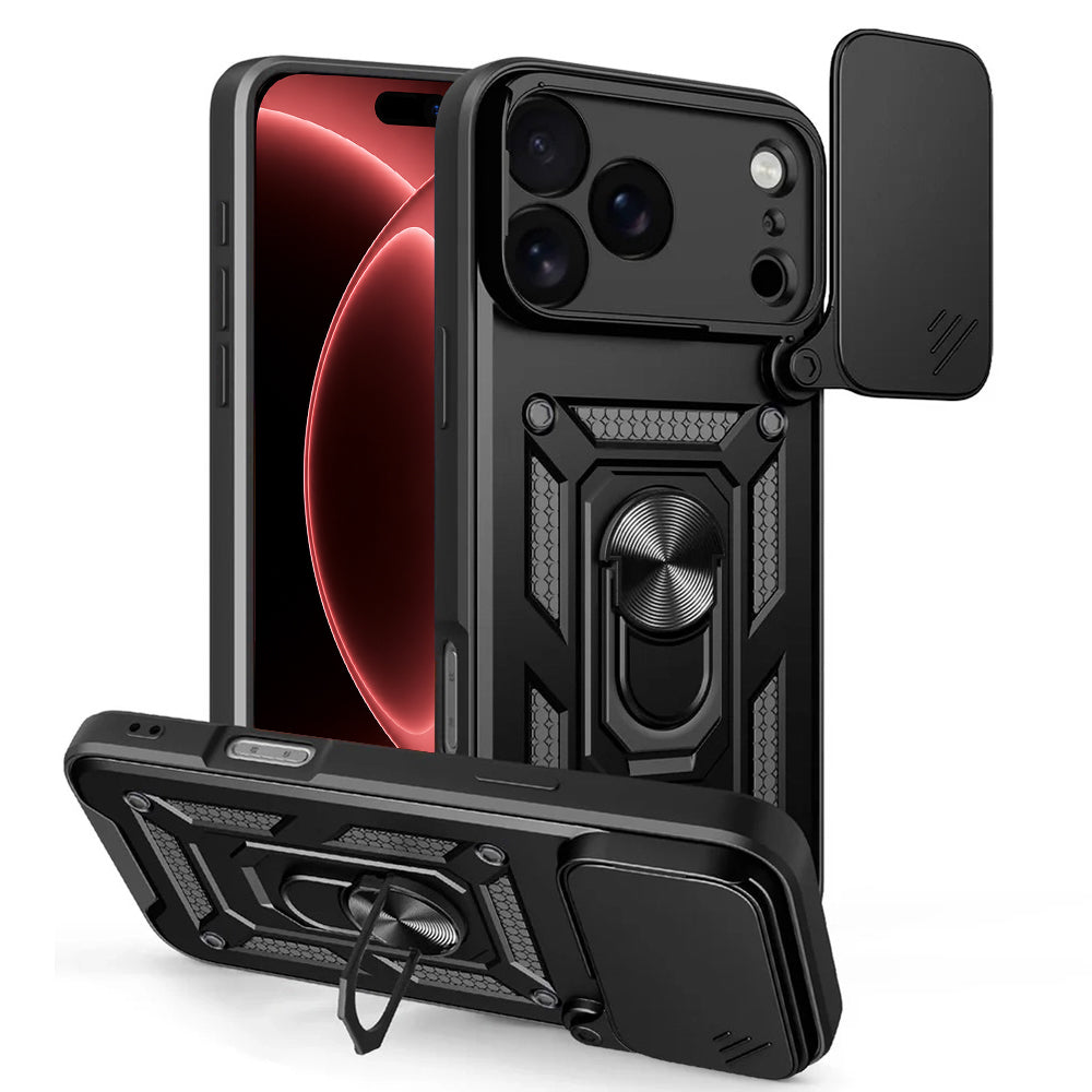 Deksel for Apple iPhone 18 Pro / 17 Pro, Techsuit, CamShield, Svart