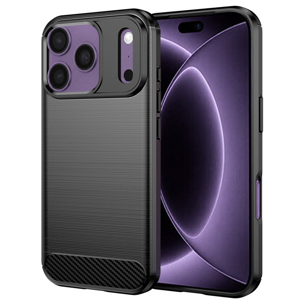 Deksel for Apple iPhone 18 Pro / 17 Pro, Techsuit, Karbon, Svart