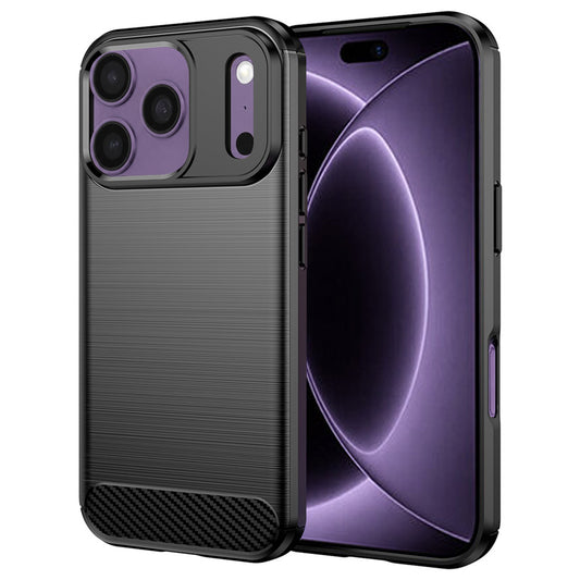 Deksel for Apple iPhone 18 Pro / 17 Pro, Techsuit, Karbon, Svart