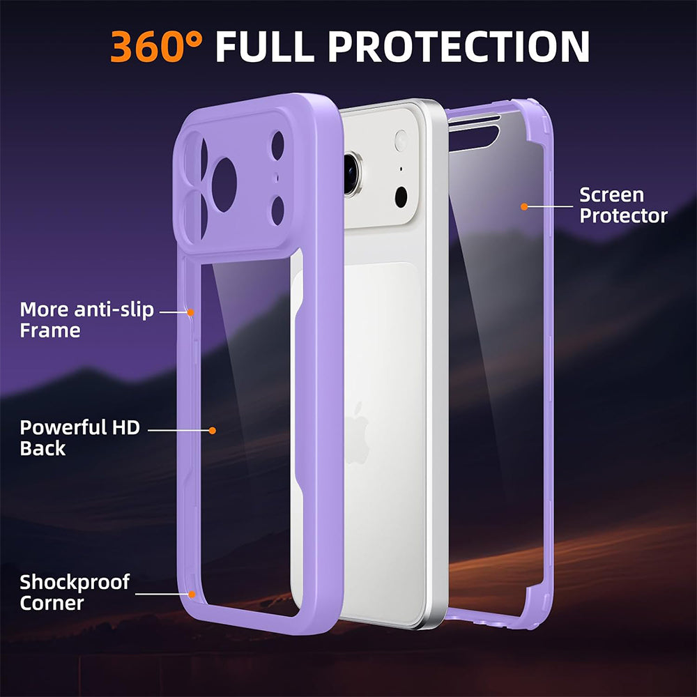Deksel for Apple iPhone 18 Pro / 17 Pro, Techsuit, ColorVerse 360, Lilla
