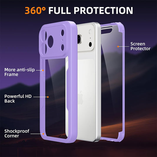 Deksel for Apple iPhone 18 Pro / 17 Pro, Techsuit, ColorVerse 360, Lilla