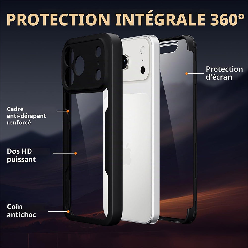 Deksel for Apple iPhone 18 Pro / 17 Pro, Techsuit, ColorVerse 360, Svart