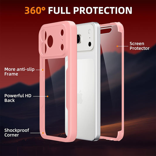 Deksel for Apple iPhone 18 Pro / 17 Pro, Techsuit, ColorVerse 360, Rosa