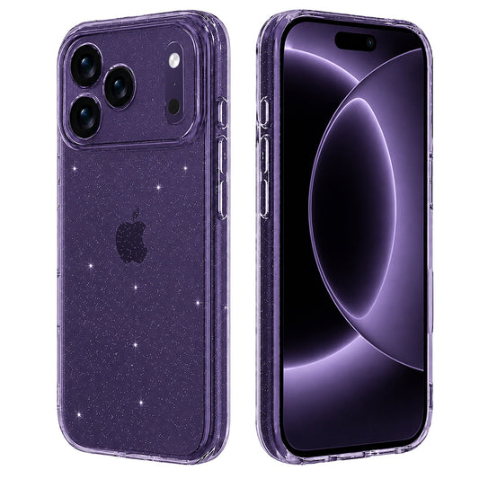 Deksel for Apple iPhone 18 Pro / 17 Pro, Techsuit, SparkleSkin, Transparent