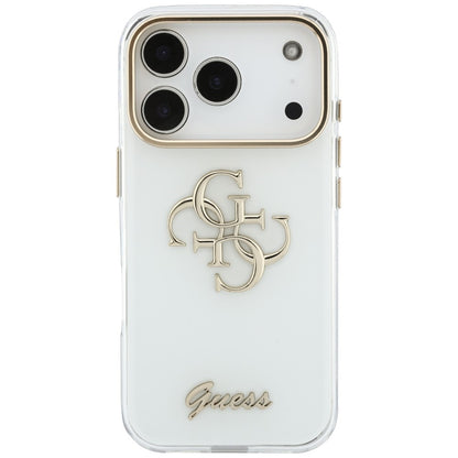 Deksel til Apple iPhone 18 Pro, Guess, IML 4G Metal Script, Hvit