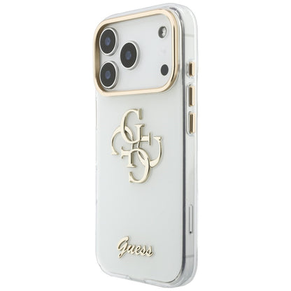Deksel til Apple iPhone 18 Pro, Guess, IML 4G Metal Script, Hvit
