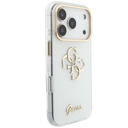 Deksel til Apple iPhone 18 Pro, Guess, IML 4G Metal Script, Hvit