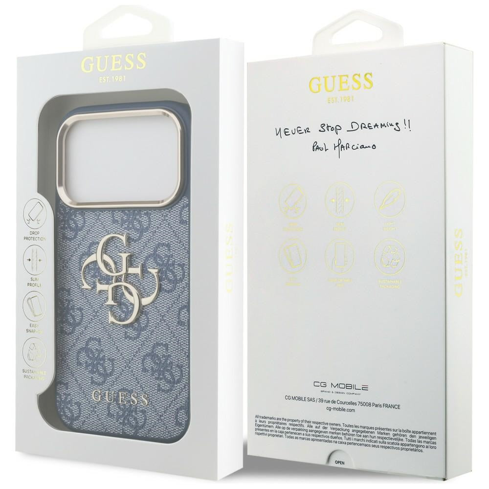 Deksel for Apple iPhone 18 Pro Max / 17 Pro Max, Guess, 4G Big Classic Logo, Blå