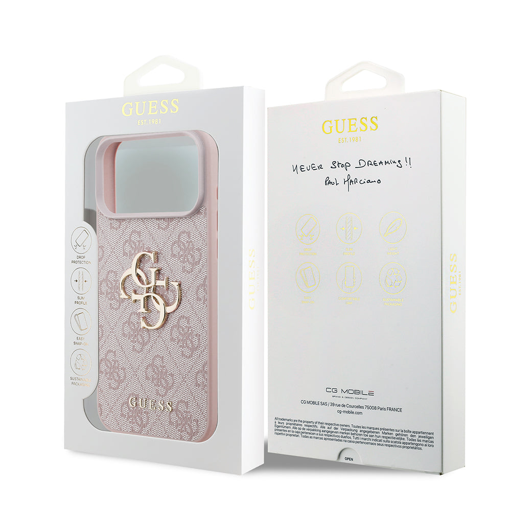 Deksel for Apple iPhone 18 Pro Max / 17 Pro Max, Guess, 4G Big Logo, Rosa