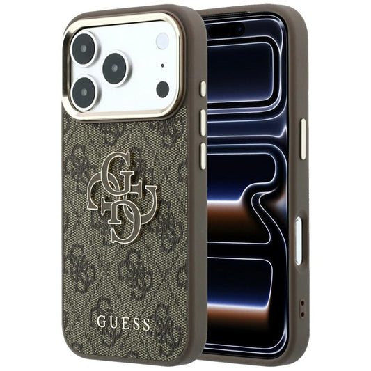 Deksel for Apple iPhone 18 Pro Max / 17 Pro Max, Guess, 4G Big Resin Logo, Brun