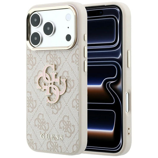 Deksel for Apple iPhone 18 Pro Max / 17 Pro Max, Guess, 4G Big Resin Logo, Rosa