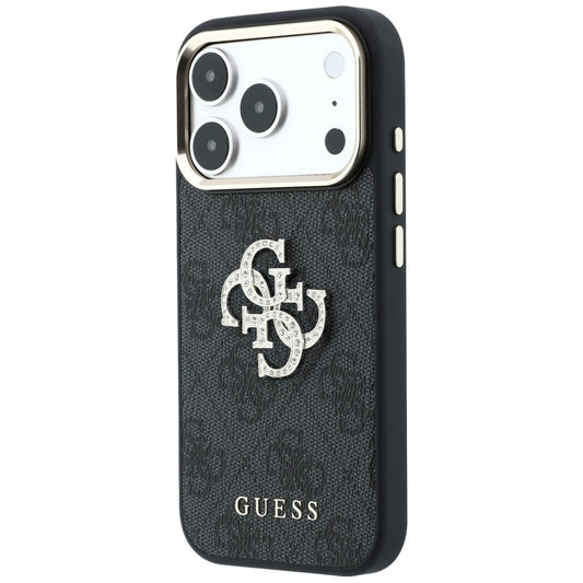 Deksel for Apple iPhone 18 Pro Max / 17 Pro Max, Guess, 4G Big Strass Logo, Svart