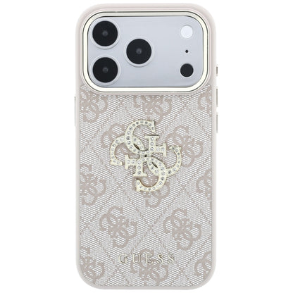 Deksel til Apple iPhone 18 Pro Max / 17 Pro Max, Guess, 4G Big Strass Logo, Rosa