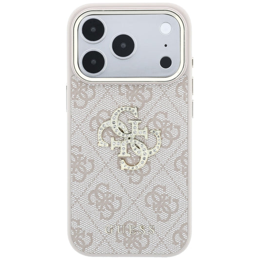 Deksel til Apple iPhone 18 Pro Max / 17 Pro Max, Guess, 4G Big Strass Logo, Rosa