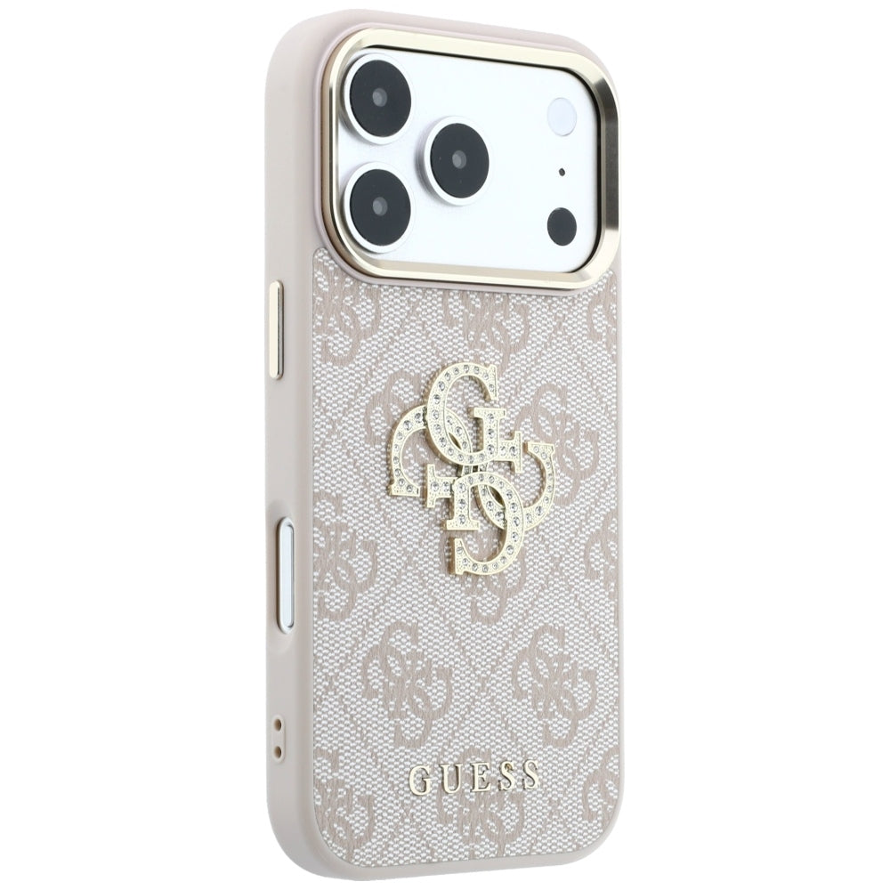 Deksel til Apple iPhone 18 Pro Max / 17 Pro Max, Guess, 4G Big Strass Logo, Rosa