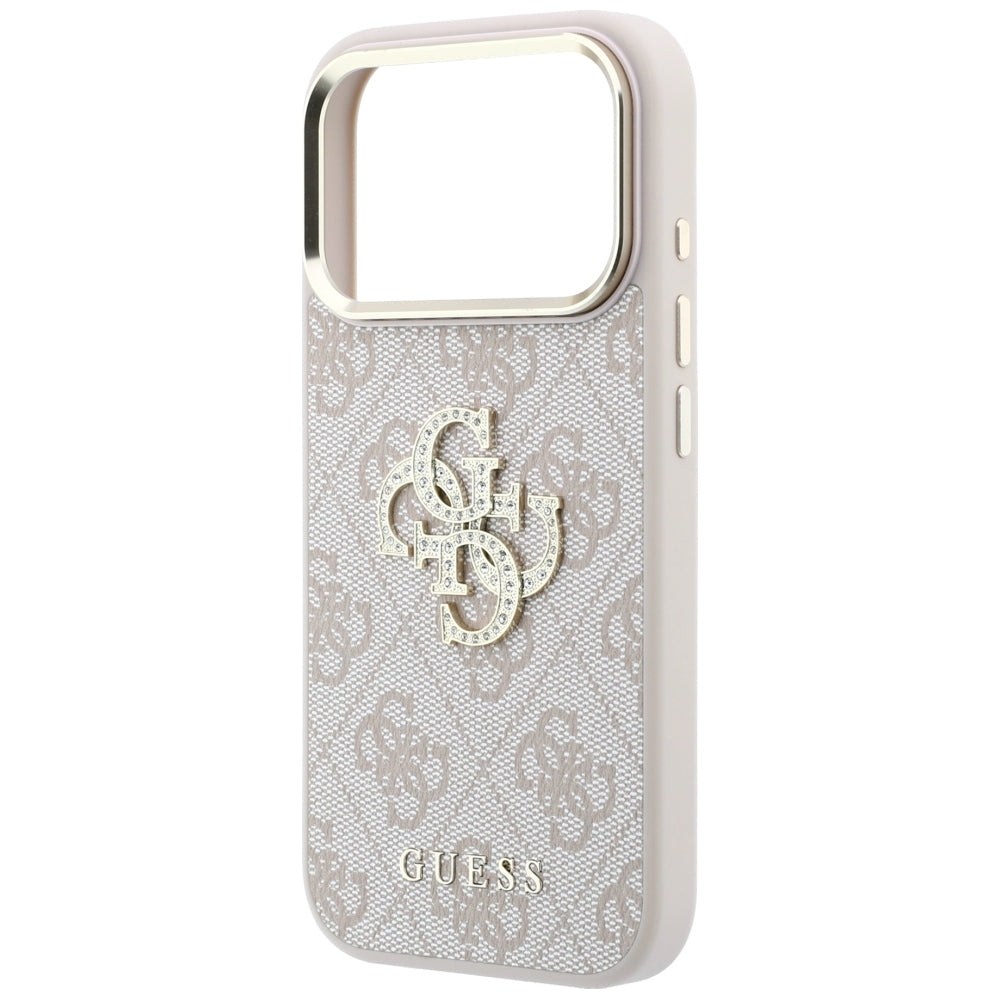 Deksel til Apple iPhone 18 Pro Max / 17 Pro Max, Guess, 4G Big Strass Logo, Rosa